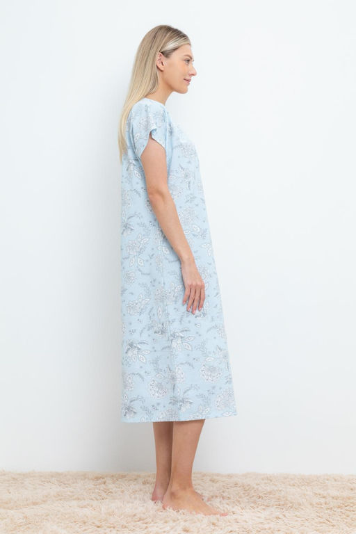 VERY NEAT _ Е 10039/голубое стекло,цветочный ажур сорочка жен  фото 4