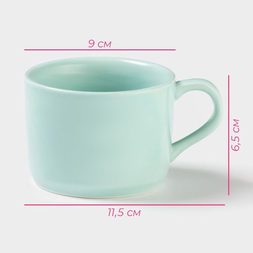 Кружка с фигуркой на дне «Зверята. Панда», 250 мл, 11.5×9×6.5 см, керамика, бирюзовая