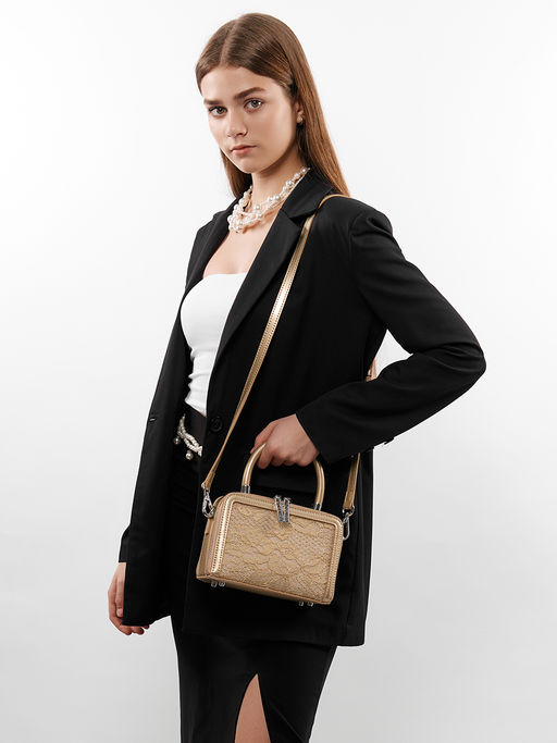 LACCOMA сумка F2065-4-светло золотистый натуральная кожа фото 8