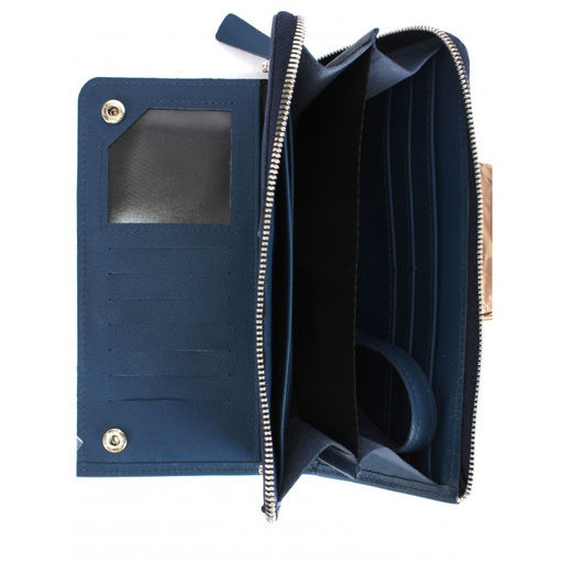 Портмоне мужское Croco-ПР-964 натуральная кожа 2 отд, 14 карм, рем-петля, синий бергамо (47) 265064  фото 3