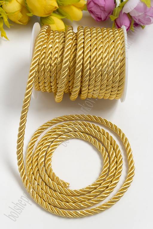 Шнур в бобине 5 мм*10 ярд (SF-3317) светлое золото №10