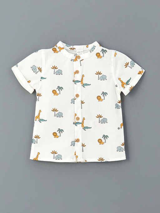 Hakim Yaka Bask?l? Erkek Bebek G?mlek