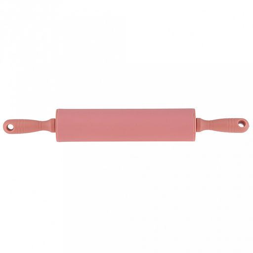 Скалка силиконовая Монпансье 31,5см, д4,3см, рабочая длина 17,5см, пластмассовые ручки, цвета в ассортименте: фуксия; салатовый, красный, розовый; черный; темно-серый, в п/эт пакете (Китай) - Домашняя мода фото 2