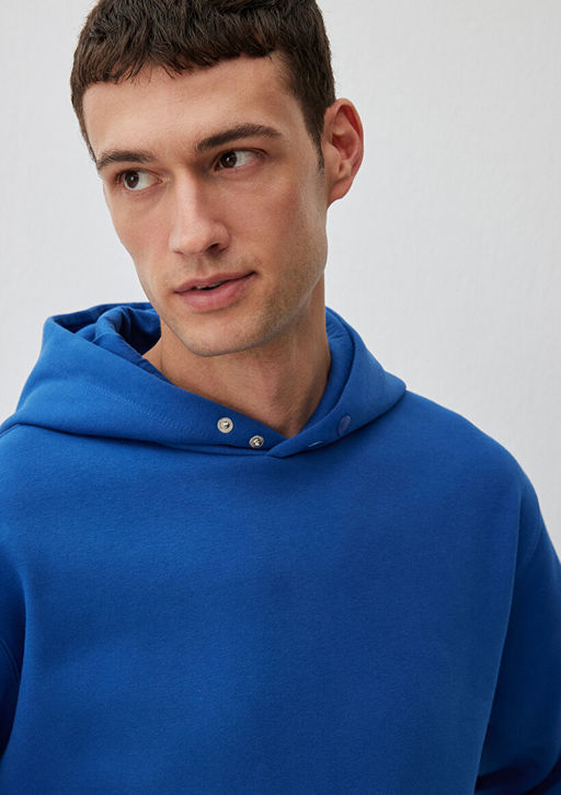 Kapusonlu Mavi Basic Sweatshirt  фото 5