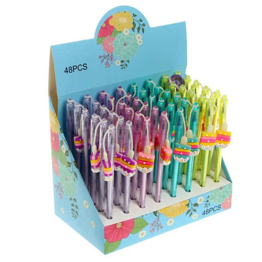 Цена за 48 шт. Ручка - прикол Calligrata «Мороженое», гелевая, МИКС