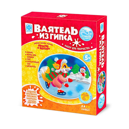 Цена за 2 шт. Ваятель панно для раскрашивания Зимние забавы. Коньки, барельеф, своими руками