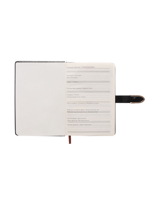 Ежедневник недатированный А5, с хлястиком, 112 листов в линейку, пвх, черный - Simaland фото 3