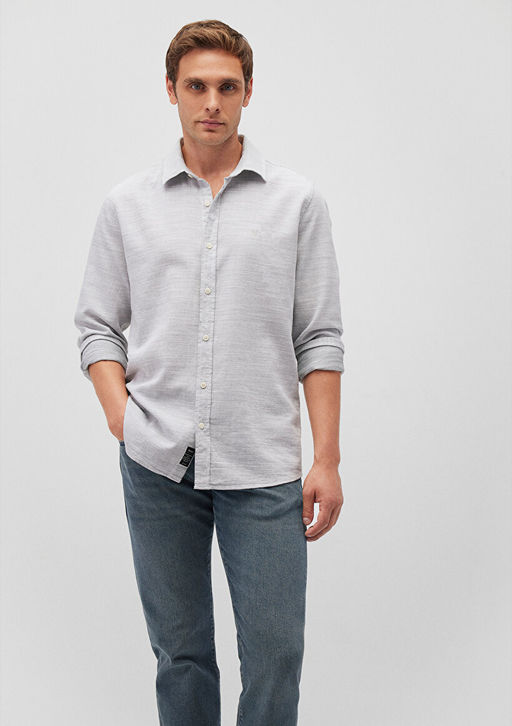 Gri Gomlek - Mavi фото 2