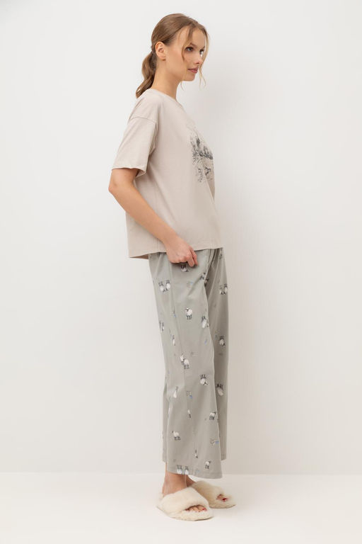 Е 20178/кремовый,овечки на лугу пижама жен - Very neat фото 3