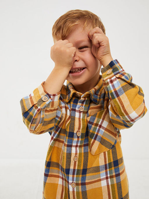 Uzun Kollu Ekose Desenli Erkek Bebek G?mlek - Waikiki фото 3