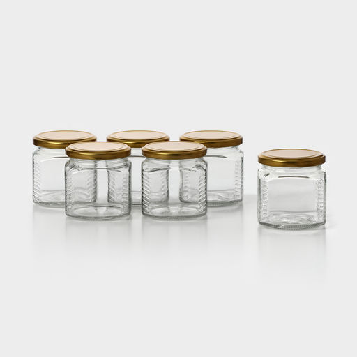 Набор стеклянных банок с золотистой крышкой и этикеткой, ТО-82, 0,39 л, 6 шт - Simaland фото 2