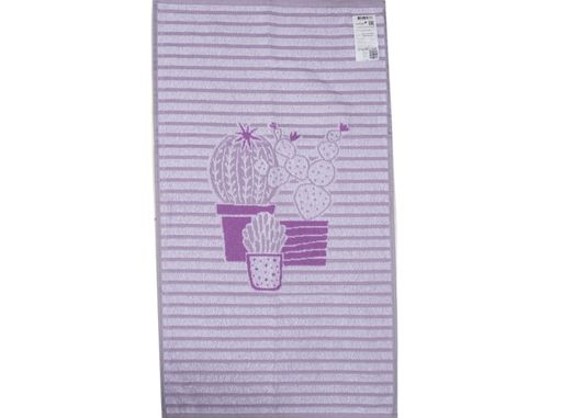 6с103.412ж1 Кактус полоска (фиалка-сер) Полотенце махровое 50х90см
