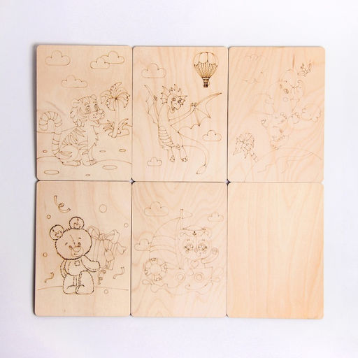 Набор досок для выжигания Простые рисунки - Лесная мастерская фото 2