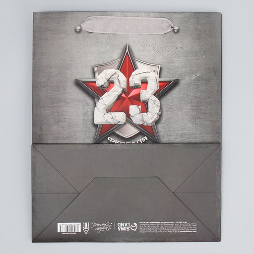 Цена за 2 шт. Пакет подарочный ламинированный, упаковка, С 23 февраля, ML 23?27?11.5 см