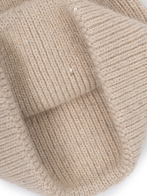 Шапка жен. пух енота+шерсть+нейл ZZ-A53505 beige - Eleganzza фото 3