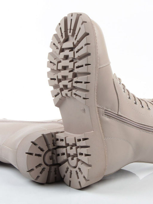 04-PAX83-2Z GRAY/BEIGE Ботинки зимние женские (натуральная кожа, 100% шерсть)
