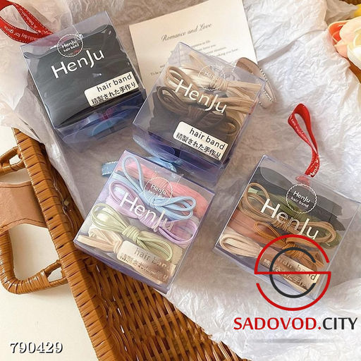 Набор эластичных резинок для волос с бантами 5шт