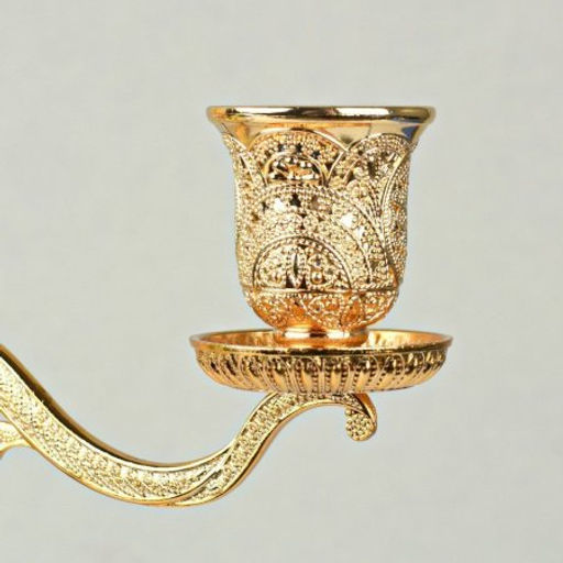 Подсвечник на 3 свечи золото 23 см / 303G /уп 48/ - Галеонтрейд фото 3