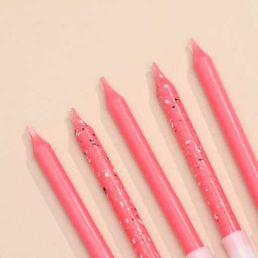 Цена за 2 шт. Свечи для торта Блестящая вечеринка, 6 шт., розовые - Страна карнавалия фото 3