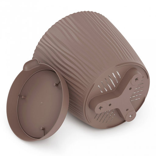 Горшок для цветов пластмассовый Флис 3л, д18,5см, h17см, с прикорневым поливом, какао (Россия) - Домашняя мода фото 3