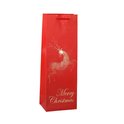 Цена за 12 шт. Пакет подарочный 12х35х9 Новый год/ 362-19 /уп 12/960/под бутылку - Галеонтрейд фото 3