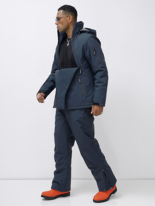 Горнолыжный костюм анорак мужской зимний темно-серого цвета 389TC - Leifensh фото 20