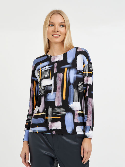 футболка женская черная с принтом - Glenfield фото 3