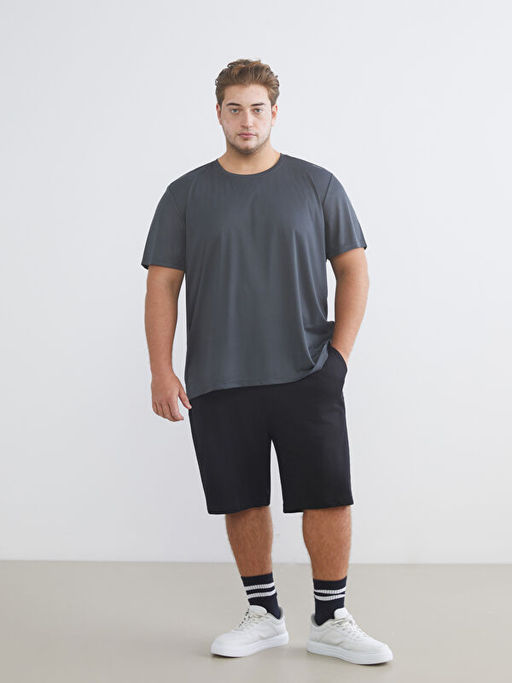 B?y?k Beden Bisiklet Yaka Erkek Spor Ti??rt