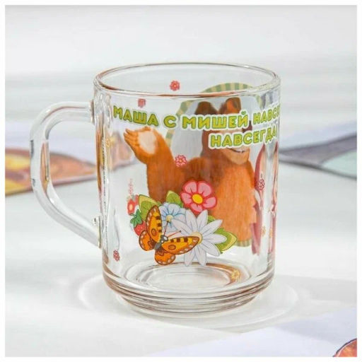 Набор Маша и Медведь. Добрый день 3 пр.: круж 250 мл, сал. 13 см, тар. 19,5 см в под.уп. ММН3-1 /МФК/  фото 8