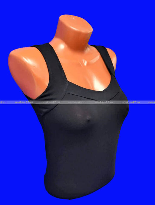 Цена за 1 шт. Майки женские Miss Emma Турция широкие бретели арт. 10023 ЧЕРНЫЕ