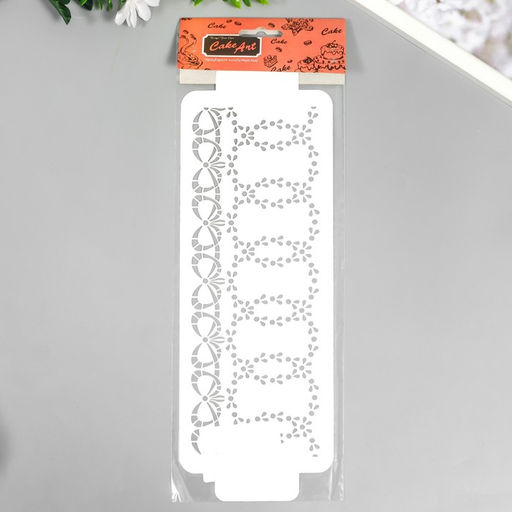 Трафарет бордюрный пластиковый  "Кружочки бантики" пластик, 11х32 см