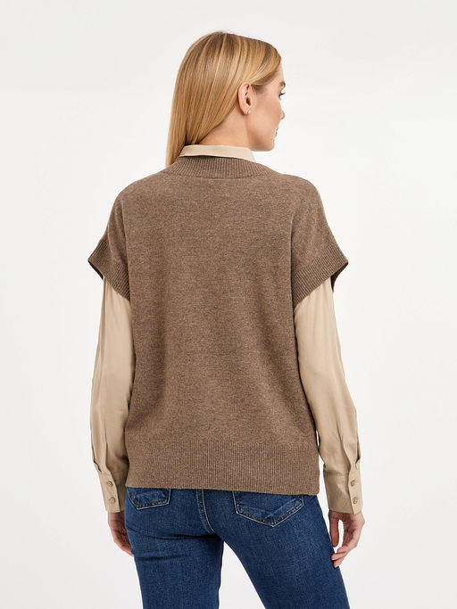 пуловер женский свободного кроя с коротким рукавом - Glenfield фото 5