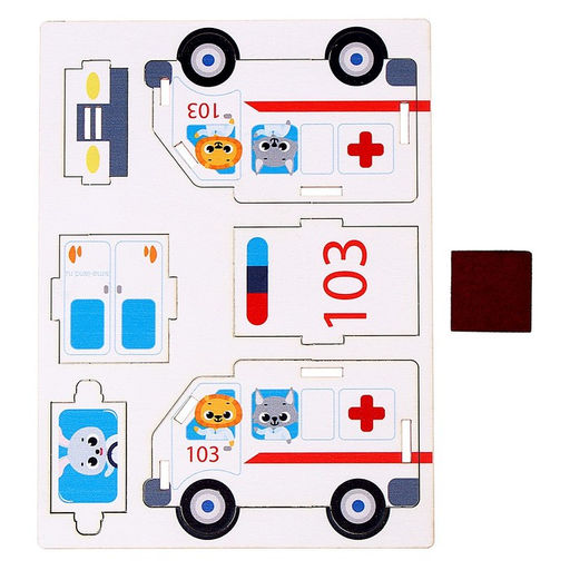 Сборная модель-автомобиль Скорая, (П1001) - Лесная мастерская фото 3