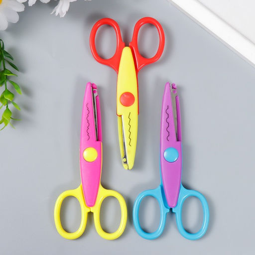 Ножницы рельефные «Цветик», (набор 3 шт.), 13 см, МИКС