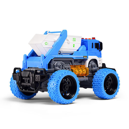 Машина "Эко-мусоровоз" 1:16 (свет, звук) в коробке (цвет синий)