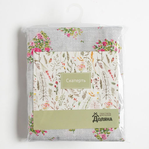 Скатерть Доляна Roses on linen 146х110 см, 100% хлопок, рогожка 164 г/м2  фото 8