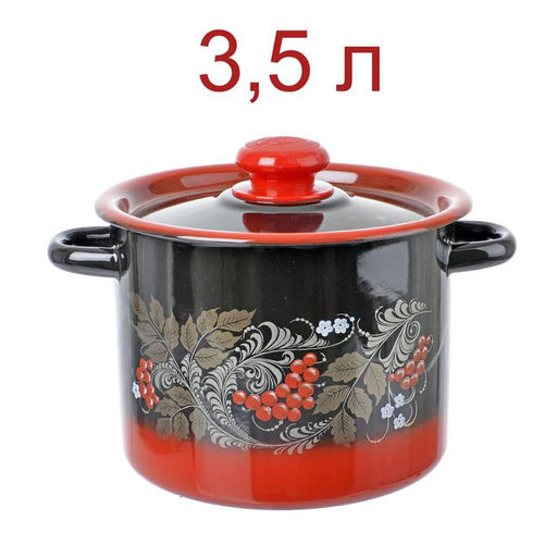 ЭМ_Кастрюля 3,5л цилин. ДЕКОР красно-черная С1612.38, С1612.36, С1612,139, С1612.39,С1612.39п СибТ