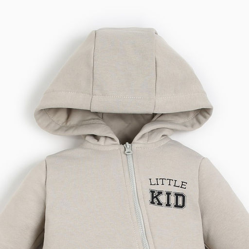 Комбинезон с капюшоном Крошка Я Street style, рост 62-68 см, бежевый  фото 2