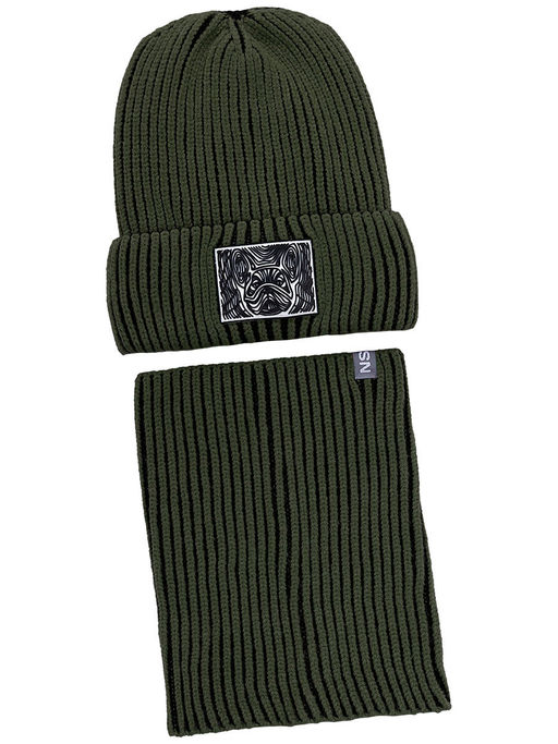 Комплект (шапка и снуд) 12з16624 джинс/черный - Nikastyle фото 34