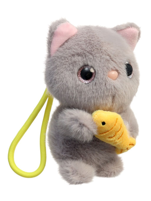 Мягкая игрушка "Котик с рыбкой", 13 см, МИКС