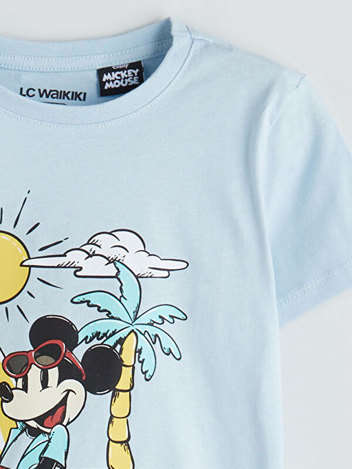 Mickey Mouse Bask?l? Erkek ?ocuk ?ortlu Pijama Tak?m?