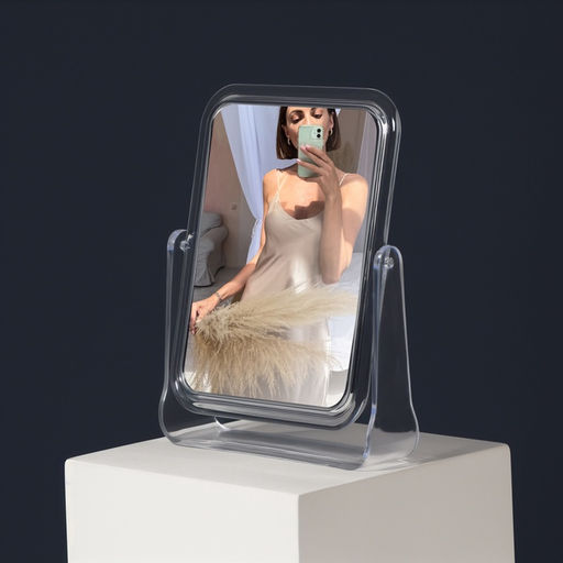 Зеркало настольное, с увеличением х2, двустороннее, 13.5×17.5 см, (10.5×14 см), МИКС