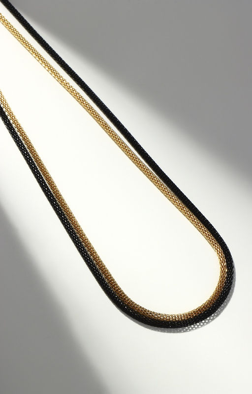 Бусы 2 нити Трансформер (несколько способов носки), цвет чёрно-золотой, 118 см