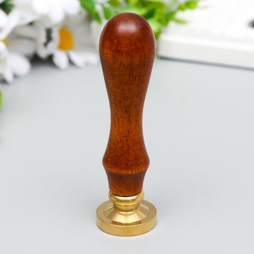 Сургучная печать с деревянной ручкой «Розы и сердце», 9×2.5×2.5 см