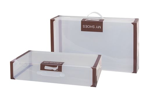 Набор 2 коробок для хранения обуви 52*30*11,5 см Коричневая кайма складные, с ручкой - Elan gallery фото 3