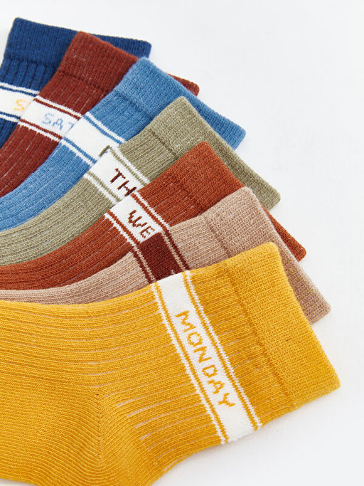 Bask?l? Erkek Bebek Soket ?orap 7li - Waikiki фото 3