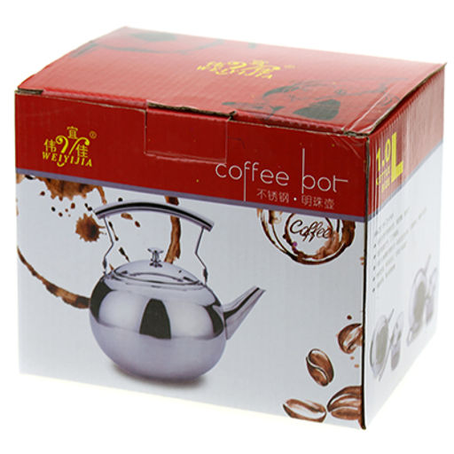 "Шар" Чайник из нержавеющей стали 1л, д14см h10см, с ситечком, цветная коробка (Китай) Возможны мятые коробки.