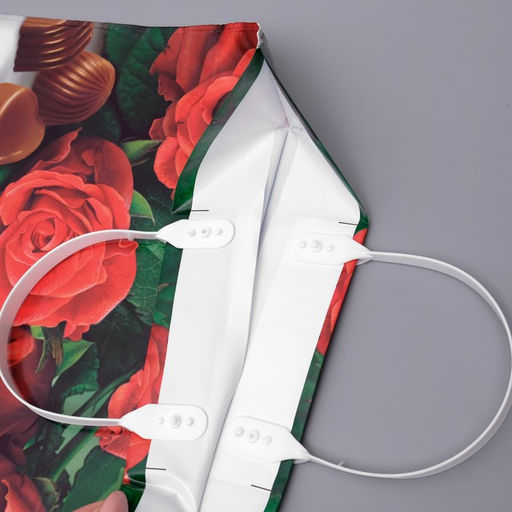 Цена за 10 шт. Пакет «Десерт», полиэтиленовый с пластиковой ручкой, 80 мкм 37×34 см