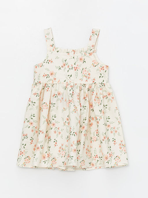 Kare Yaka Ask?l? ?i?ekli K?z Bebek Elbise - Waikiki фото 2