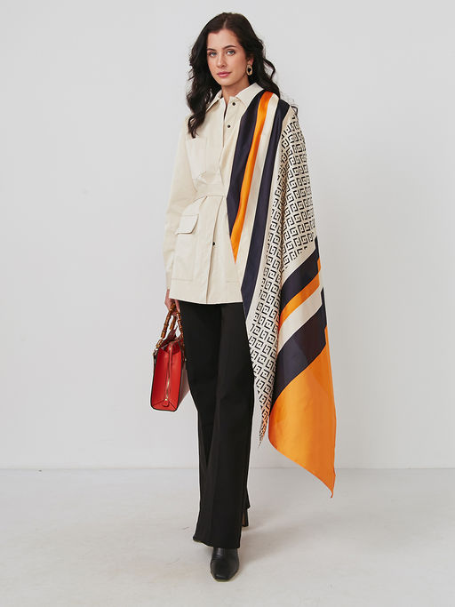 Большой, мягкий, тонкий и очень нежный двусторонний палантин с рисунком - Tantino фото 4